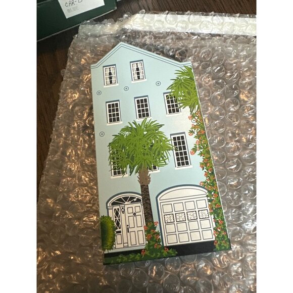 Sheilas Collectibles Charleston Rainbow Row teal Blue House Wooden Decor proof - Picture 2 of 4